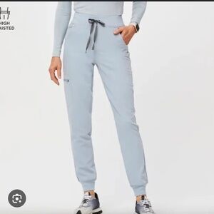 FIGS Women’s High Wasted Zamora Jogger Scrub Pants - Dusty Blue